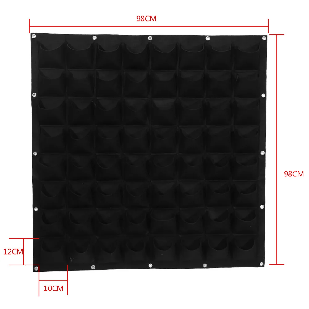 64 кармана мешки для выращивания Открытый Вертикальный садовый настенный горшок