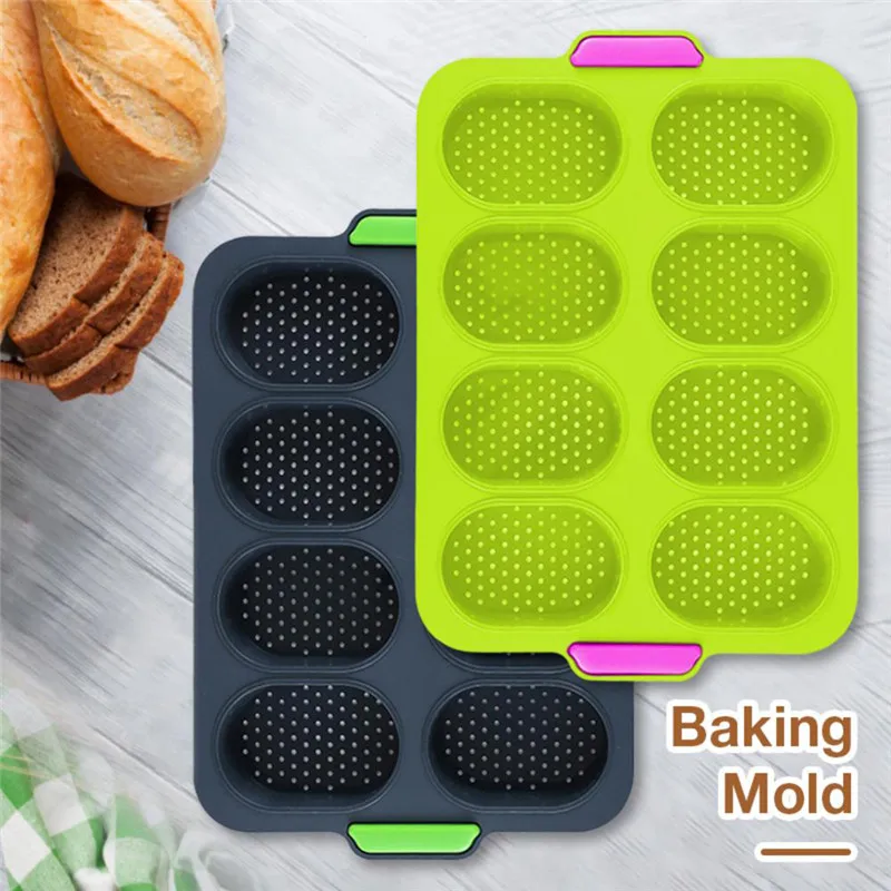 

Non-Stick Bread Mold Party DIY Mini Baguette Baking Tray Silicone Round Baker Baking Tool Baguette Pan New 2020