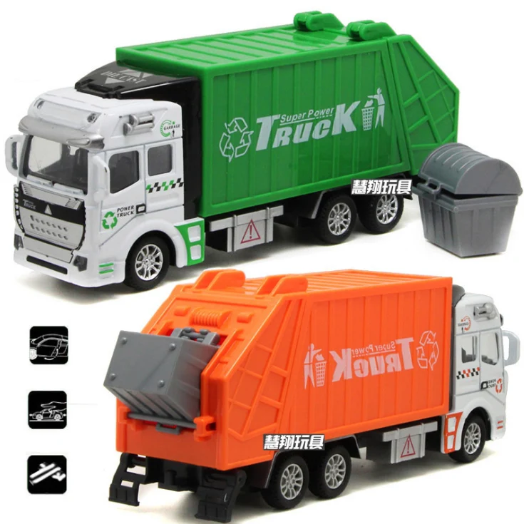 1:32 Garbage Truck Toy Car As Birthday Present Juguete Educational Clean Trash Car Kids Toys Gifts Free Shipping