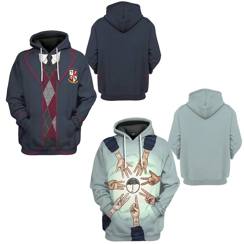 

The Umbrella Academy Cosplay Costume Hoodies Fashion Casual Hooded Sweatshirts Streetwear Oversized Pullover Outerwear