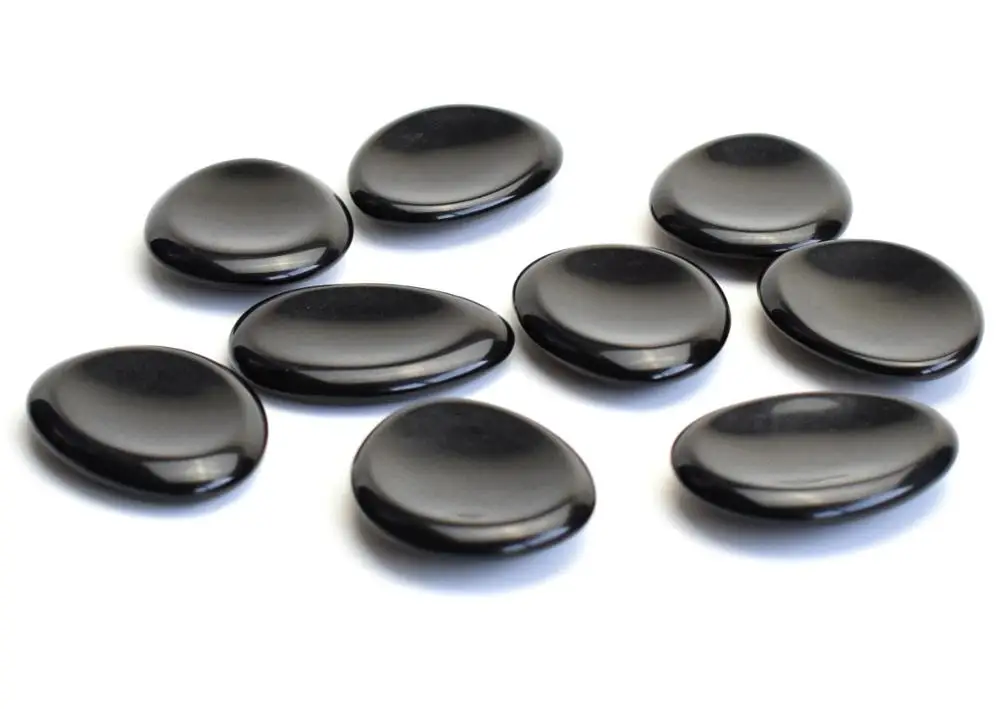 Природная чакра черный обсидиан резные с накатанной головкой ирландское