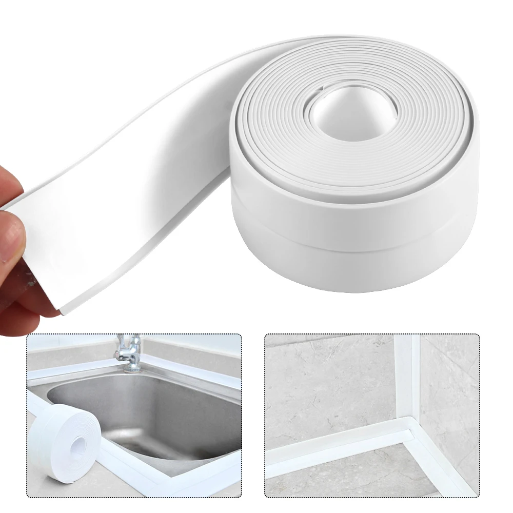 Белая самоклеящаяся кухонная настенная наклейка из ПВХ s-образный уплотнитель