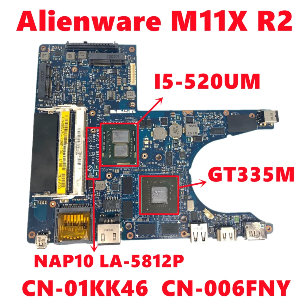 Технические параметры 01KK46 технические для dell Alienware M11X R2 материнская плата