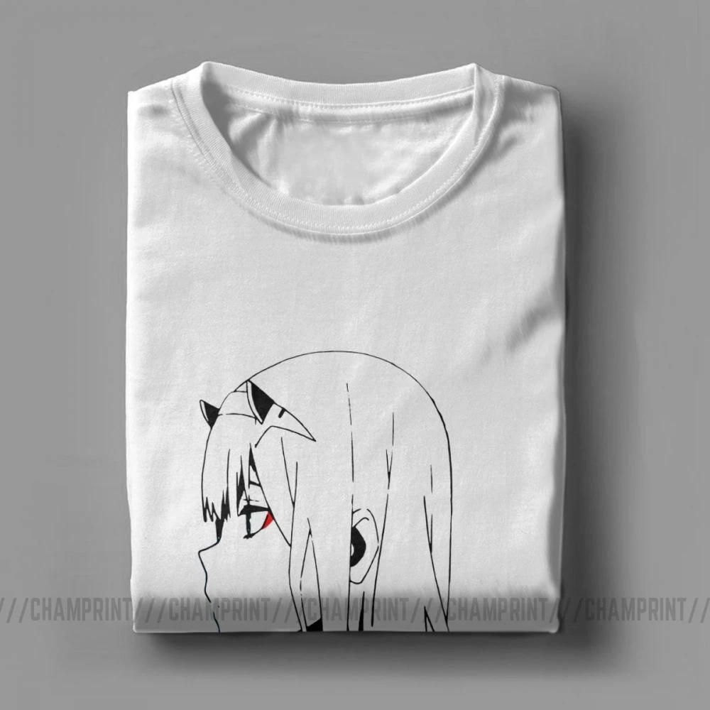 Крутая Мужская футболка с изображением фильма Zero Two Darling в Franxx из 100% хлопка одежда