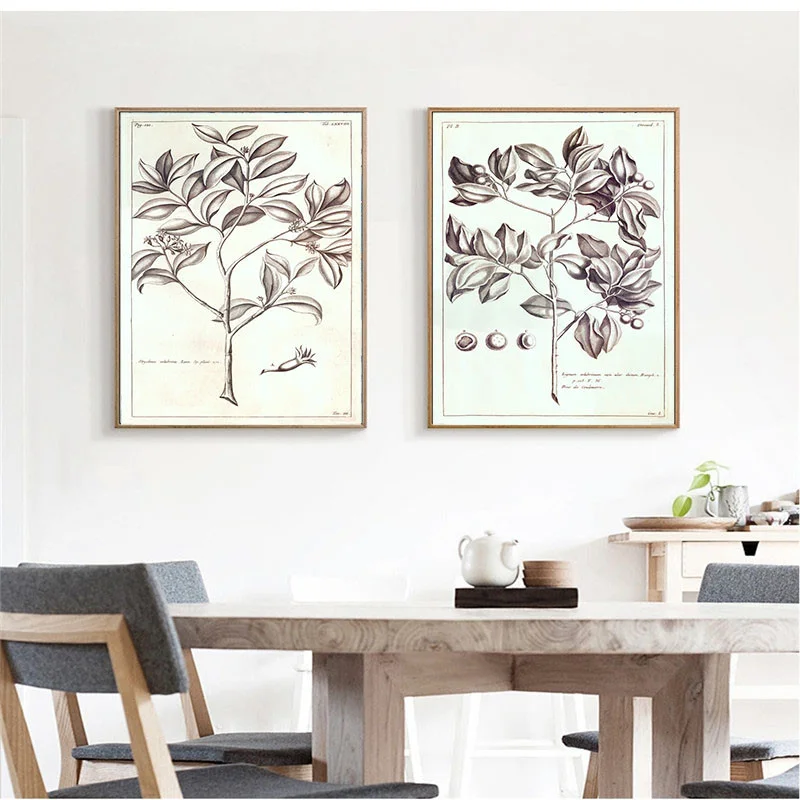 Настенная живопись на холсте цветок дерево винтажная гостиная картина украшение