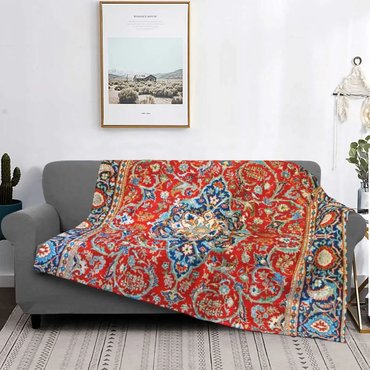 

Manta persa de franela suave y gruesa para sofá y cama, cobertor de felpa estilo bohemio, bohemio, Hippie, geométrico, estilo an