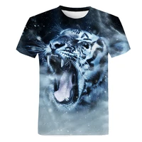 2020 hot style mens t shirt 3d printing animal domineering three dimensional tiger t shirt short sleeve funny design casual top