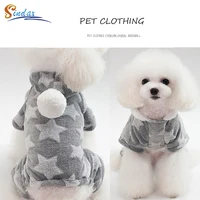 dog clothes jumpsuit fleece pajamas winter dog clothing four legs warm hooded pet clothing outfit small dog cats costume apparel
