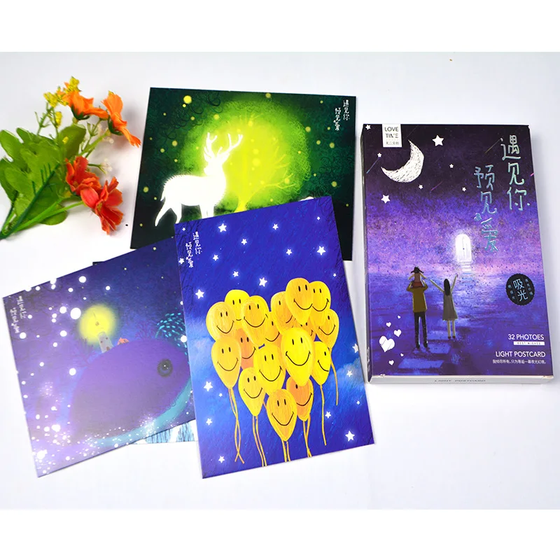 32 листа/набор Подарочная открытка/поздравительная открытка/конверт с надписью