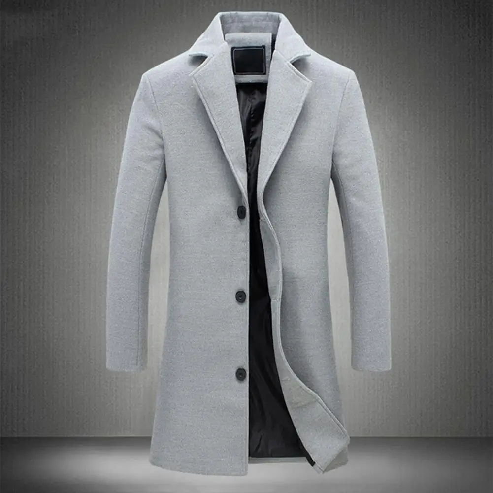 

Reliable Lapel Collar Men Jacket Men Outerwear Comfortable Solid Color
