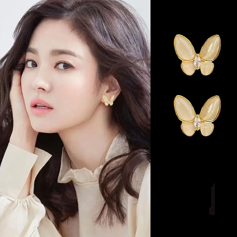 

Серьги Hye gyo Song такая же супер фея красивые серьги-бабочки индивидуальные универсальные темпераментные модные изысканные женские серьги