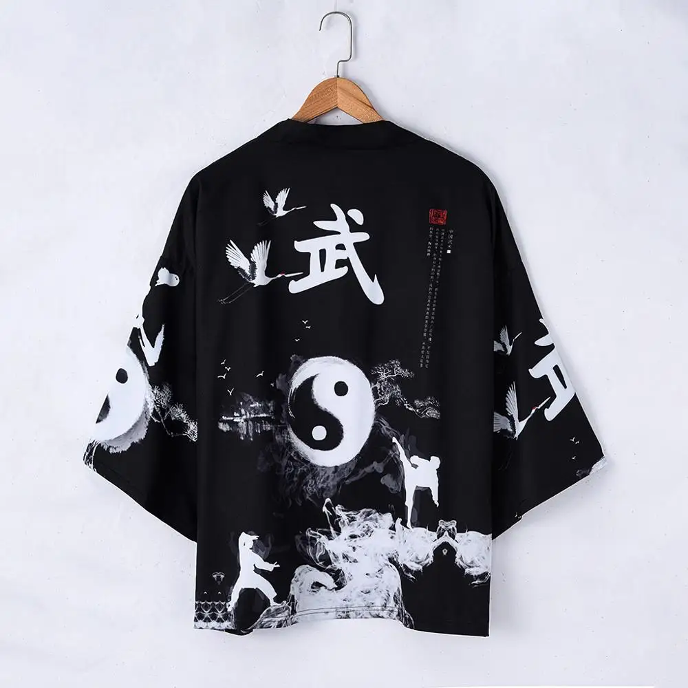 Мужской кардиган кимоно haori yukata костюм самурая пиджак рубашка|Одежда Азии и