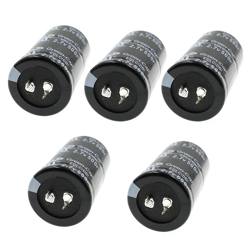 

5Pcs 2.7V500F Bright Capacitor 35 x 60MM Purpose 2.7V500F Capacitors 2 Feet