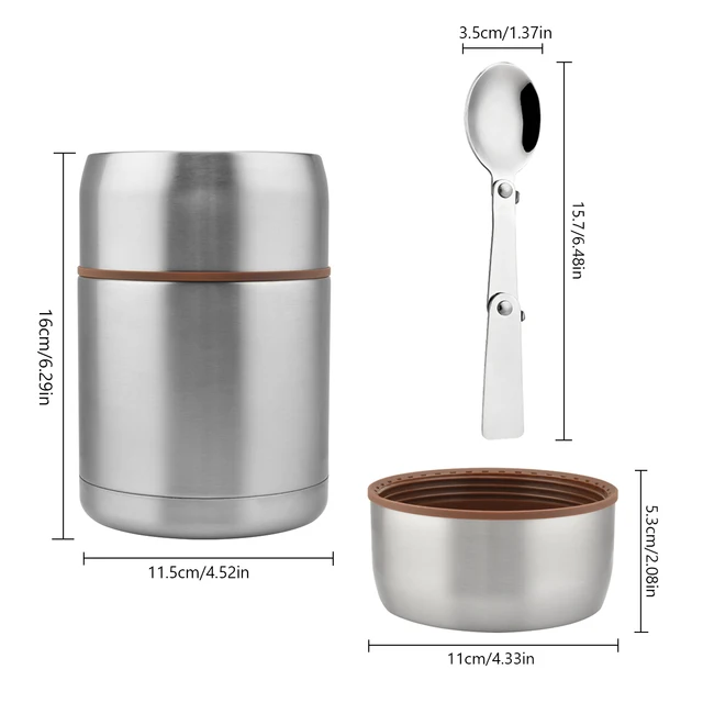 Bear Insulated Food Jar 304 Stainless Steel Cylindrical - Temu