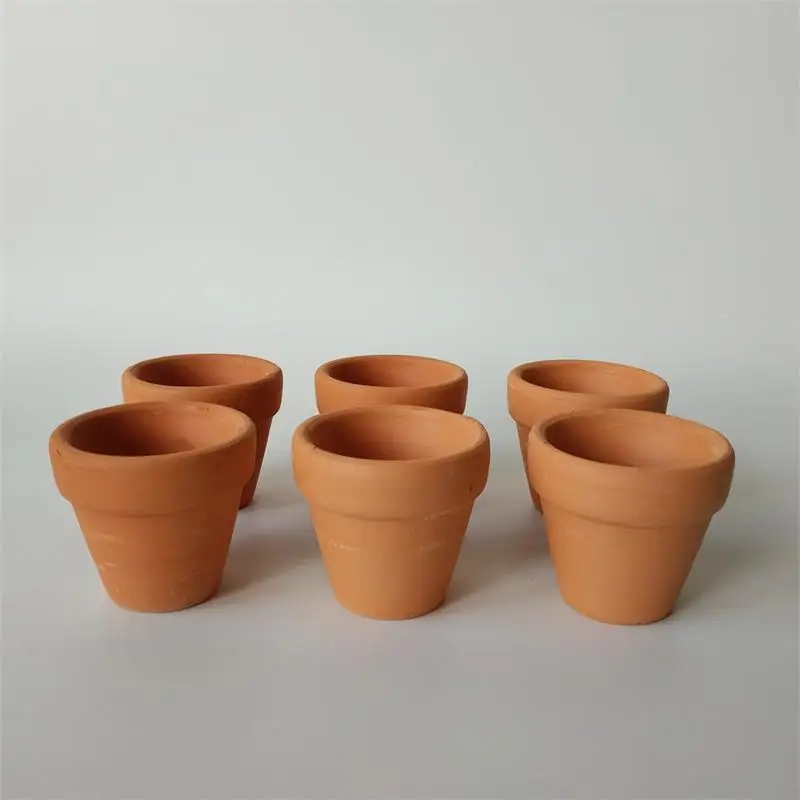 Керамический горшок 10 шт./лот d5.5 x h5cm терракотовый круглые горшки для детской