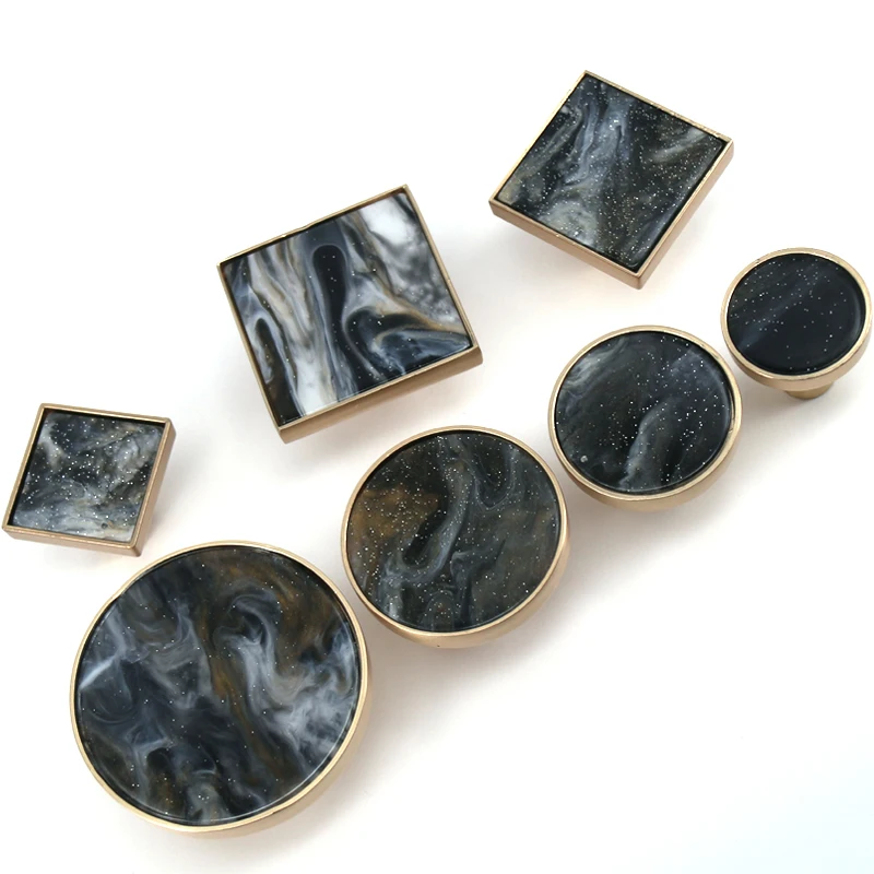 

1x Marble & Zinc Alloy Cabinet Knobs New Cupboard Drawer Pull Bedroom Kitchen Handle Modern Furniture Knobs