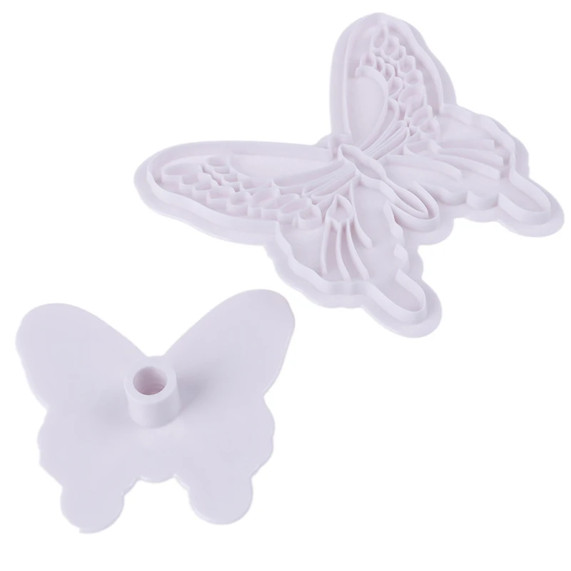 

2pcs/Set Butterfly Cookie Plunger Cutters Mould Baking Tools Cake Fondant Decorating Mould Dough Ice Pastry Slicer