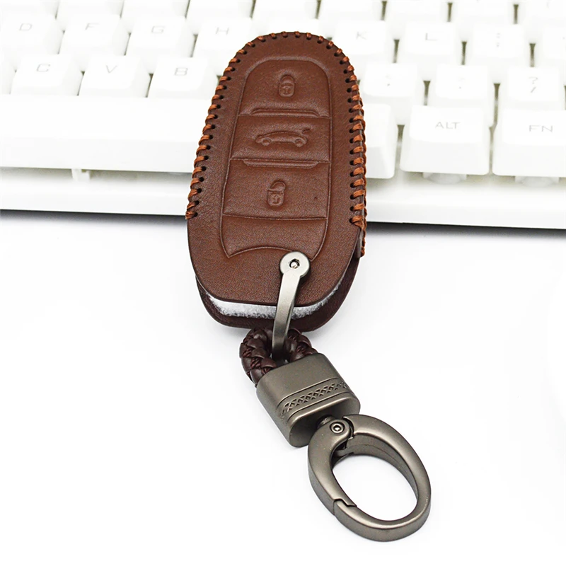 KUKAKEY чехол для автомобильного ключа из натуральной кожи Peugeot 307 508 2008 3008 3085 406 308 408