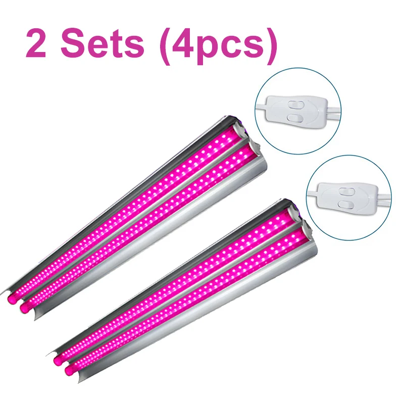 2 Sets(4pcs) 4 шт. светодиодный светильник для выращивания в помещении с полосками T5 100 Вт Фито лампа полный спектр лампы для полки для растений растущий светильник s для цветов суккулент - Испускаемый цвет: 2 Sets(4pcs)