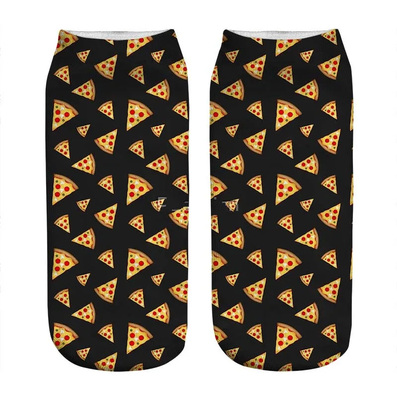 

Женские носки кавайные крутые и забавные носки с принтом в виде ломтиков пиццы женские носки в стиле Харадзюку счастливые забавные новые ми...