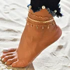Женские многослойные браслеты на лодыжку, богемные браслеты на щиколотку, цепочка на ногу для песчаного пляжа, ювелирные украшения, Новинка лета 2021