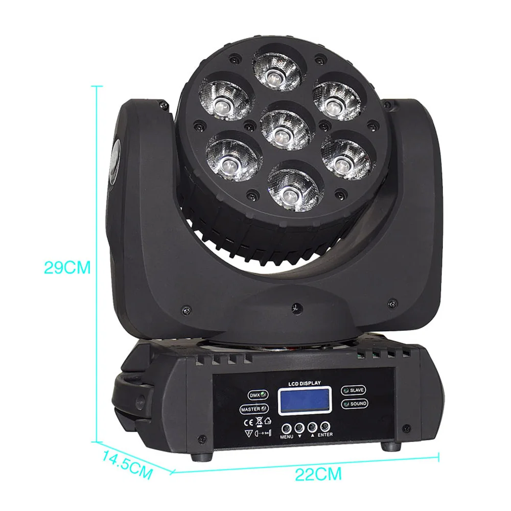 Светодиодный прожектор с движущейся головкой освещение для сцены DMX 512 DJ 7X12W 12X12W и