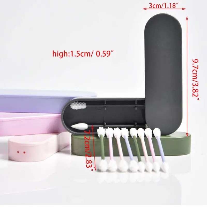 

5pcs Reusable Cotton Swab Double Head Ear Cleaning Cosmetic Silicone Cotton Buds Sticks For Cleaning Makeup