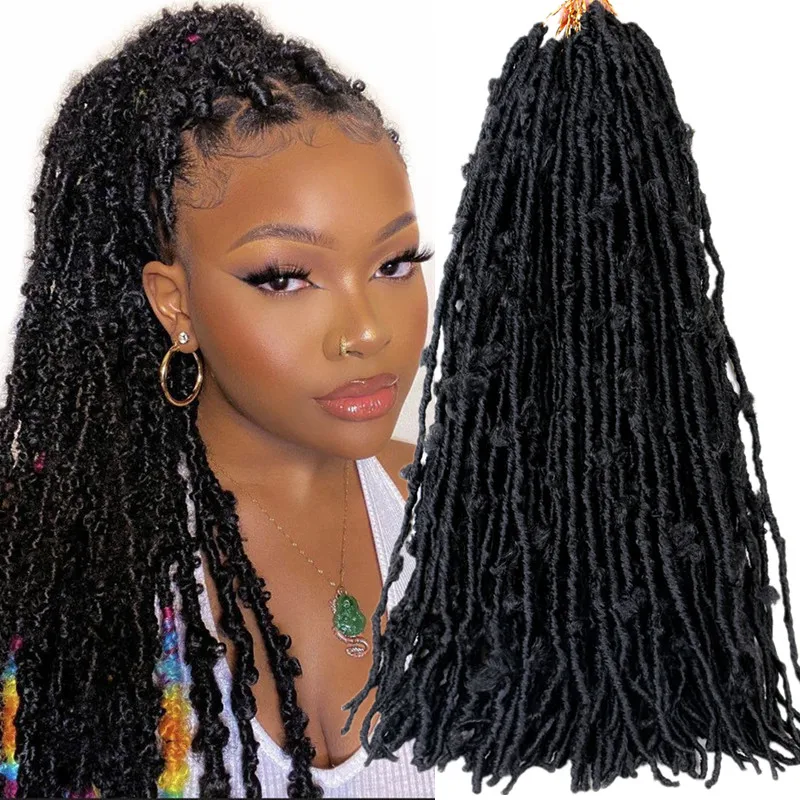 Полная Звезда 24 ”Бохо Locs вязание крючком волосы Проблемные бабочки Locs вязание крючком Косы черный коричневый богиня предварительно петля Боб Locs предвиденные - изображение