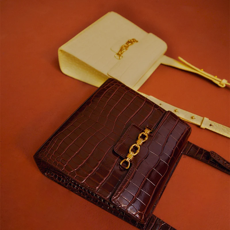 

LA FESTIN 2020 fashion single shoulder messenger ladies bag retro small square bag portable armpit vest bag crocodile pattern