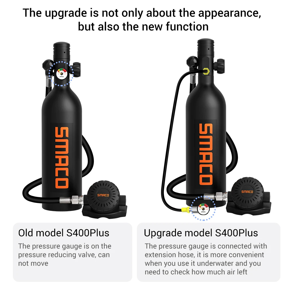 Портативный кислородный баллон SMACO S400Pro запасной респиратор для подводного