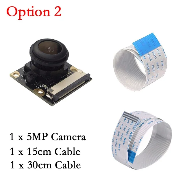 Option 2 Raspberry Pi 3 камера ночного видения рыбий глаз 5MP OV5647 130 градусов фокусное расстояние регулируемая камера для Raspberry Pi 4 Модель B 3B Plus 3B - Цвет: Option 2