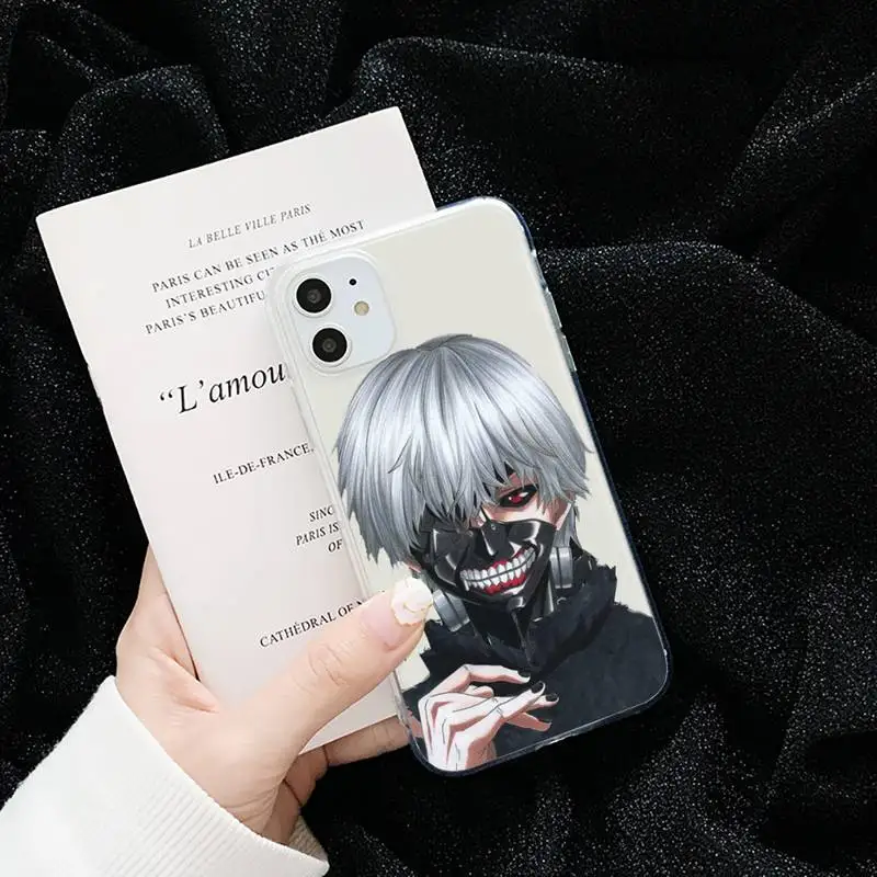 

Trendi Anime Ghoul Kaneki Ken untuk Phone Case Transparent for iPhone 6 7 8 11 12 s mini pro X XS XR MAX Plus cover funda shell