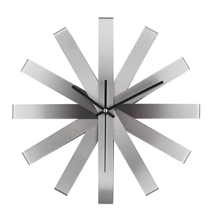 

sales of modern personality creative wall clock stainless steel clock living room bedroom wall clock high-grade silent movement