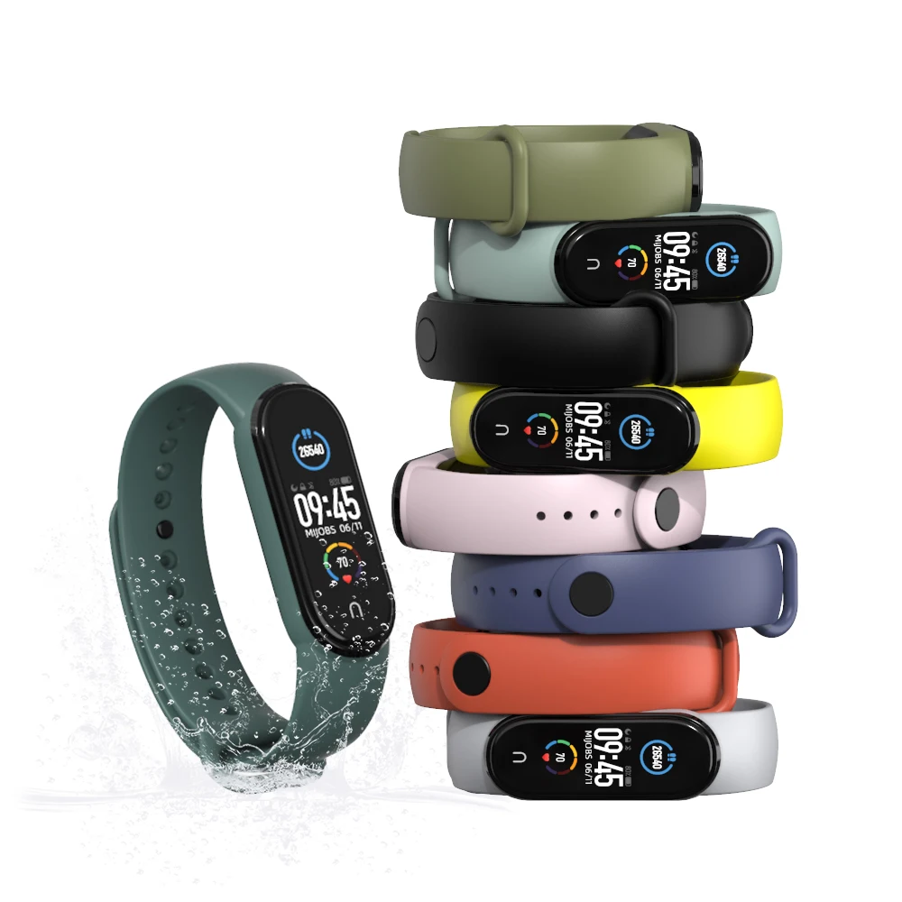 Ремешок силиконовый для Mi Band 3 4 5 наручный смарт браслет Xiaomi 5|Смарт-аксессуары| |