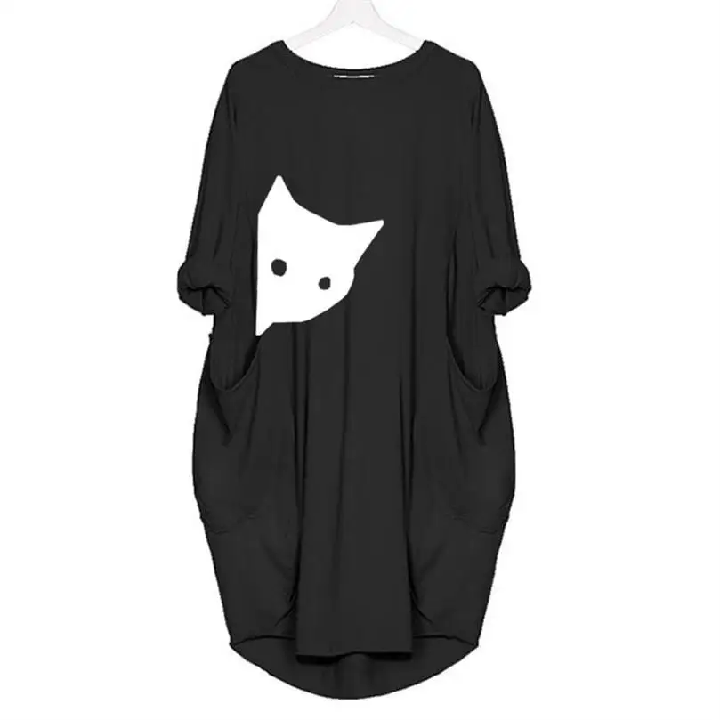 Женская футболка с карманом и принтом животных каваи японский корейский стиль 2019