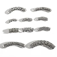 10pcs antique silver plated tube spacer beads vintage curved beads for jewelry making diy braided hair accessories accessories