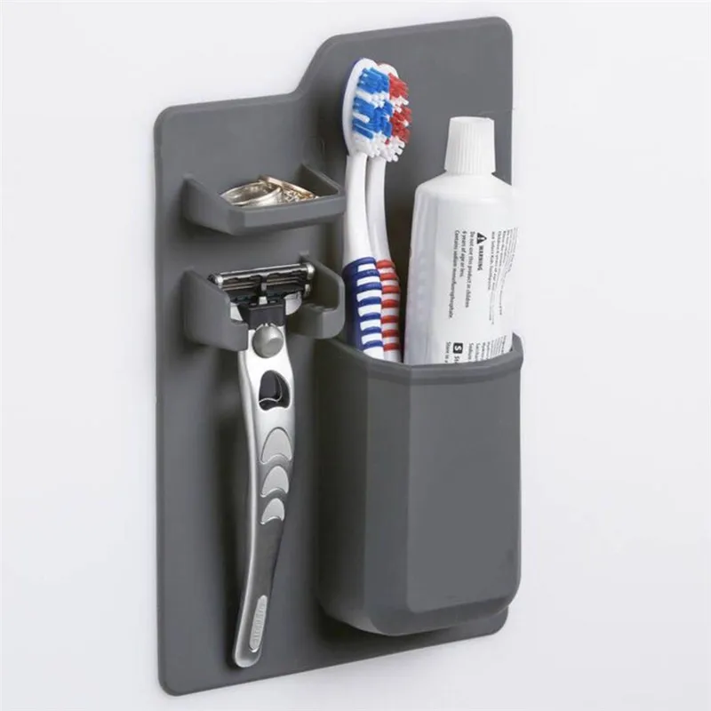 

Silicone Toothbrush Toothpaste Holder Rack Cup Storage Bathroom Organizer Mirror Shower Multifunction Bathroom Supplies Tools