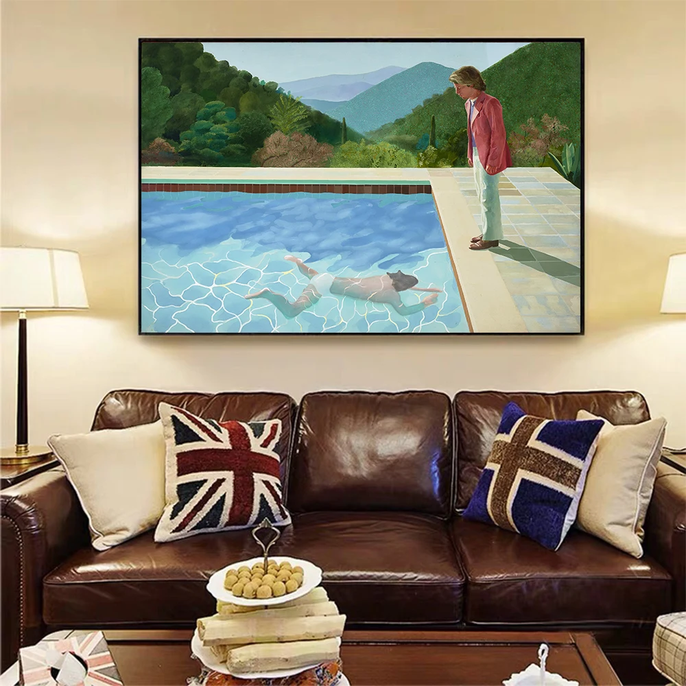 Citon Canvas David Hockney 》 Портрет художника (бассейн с двумя фигурками) художественная