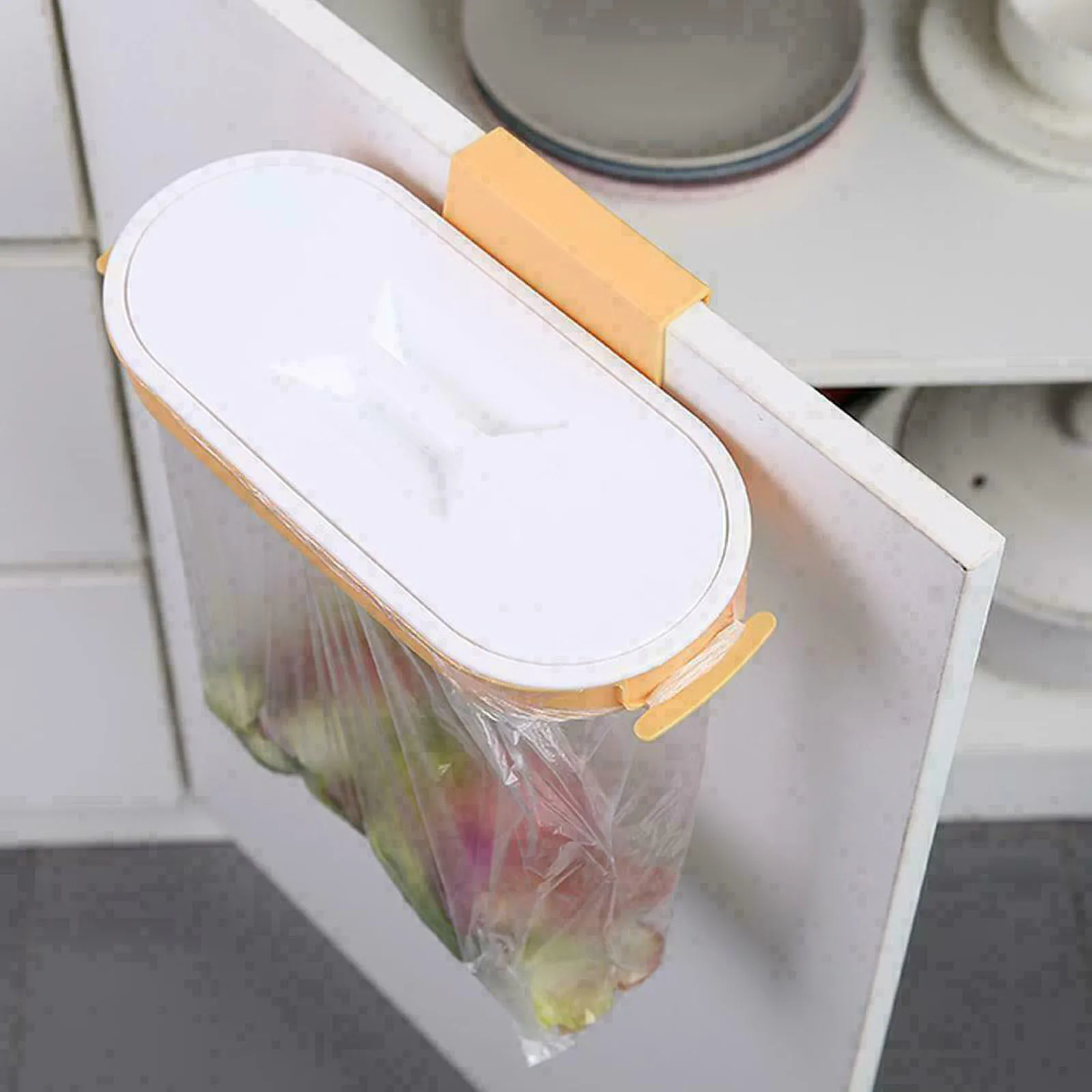 Kitchen Plastic Garbage Bag Rack Hanging Organizer Portable Cabinet Door-back Trash Bracket Gadgets | Дом и сад