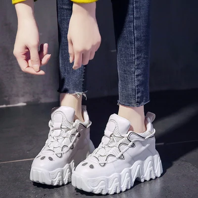 

2021 autumn new mesh breathable daddy shoes fashion casual large size thick bottom platform all-match casual flat shoes