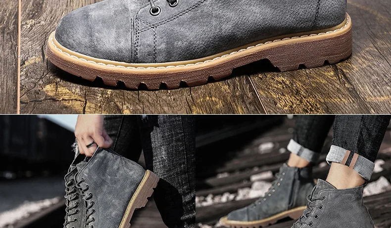 Мужские кожаные ботинки Dr Martins Martens; Зимние ботильоны; Безопасная рабочая обувь; botas hombre Zapatos De Seguridad Safty; обувь размера плюс 48