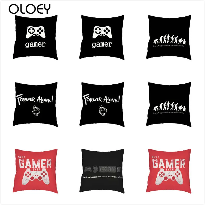Funny Cushion Cover Abstract Freelancer Game controller Game Keyboard Mouse Throw Pillow Case Home Office Sofa Car Seat Decorate