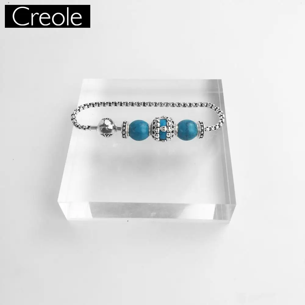 Браслеты звено цепи синий черепа 925 стерлингового серебра ювелирные изделия для