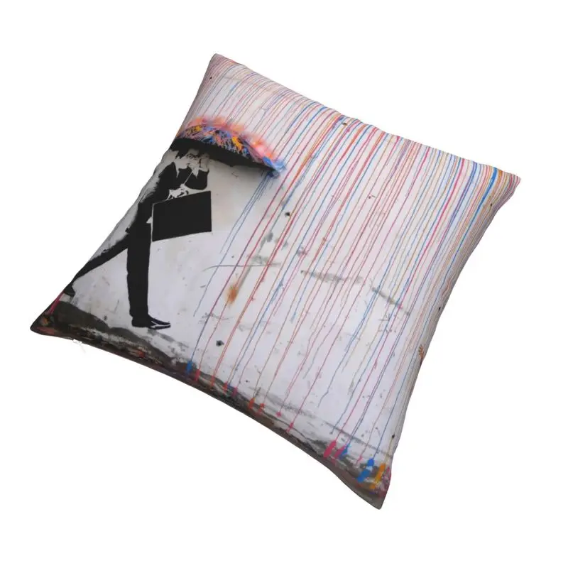 Бэнкси зонтик с нарисованной радугой Happy подушка для девочки Обложка уличного