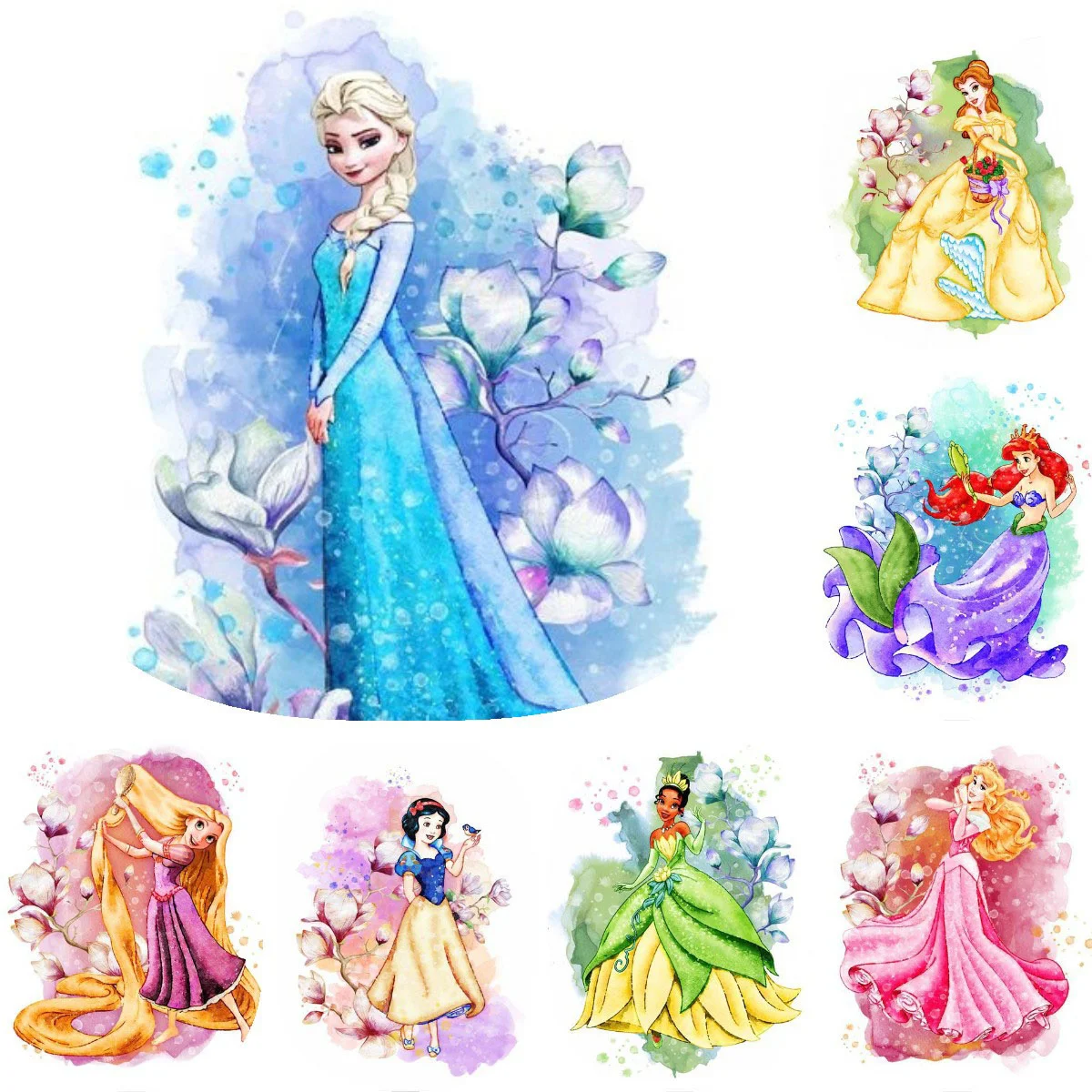 

DIY Diamond Painting Disney Watercolor Princess Character Elsa Cross Stitch Embroidery Kit Full Drill Mosaic Resin Home Decor