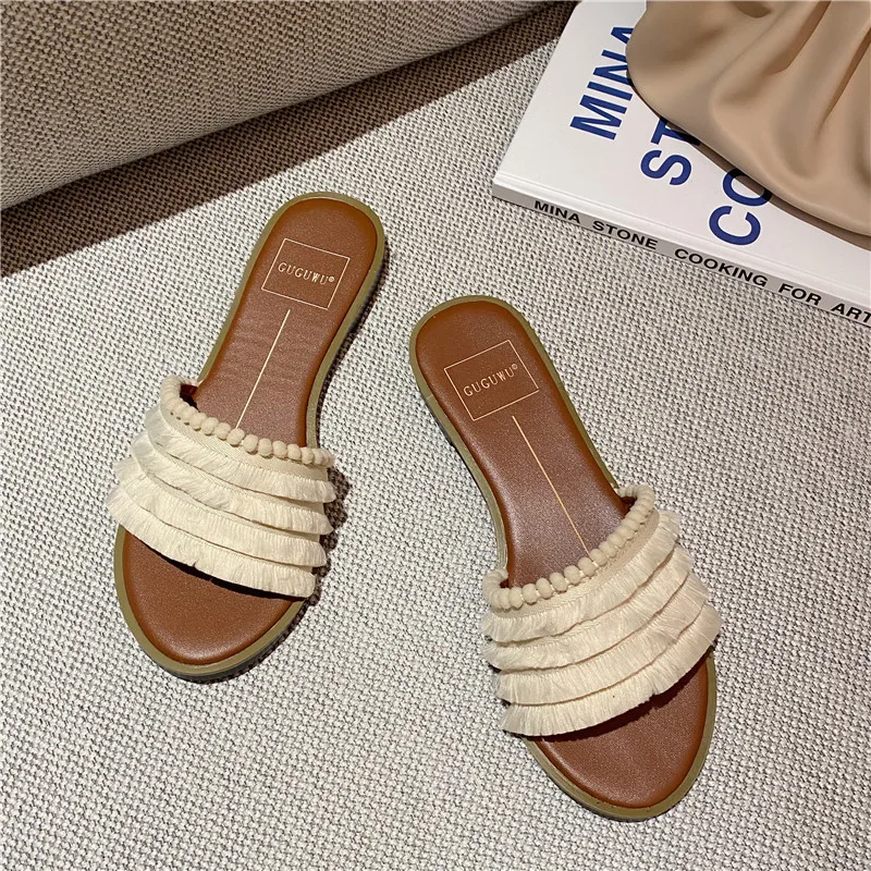 

2021 Summer New Products Fashion Flat Sandals Set Toe Female Sandals Beach Slippers Slippers Korean Version