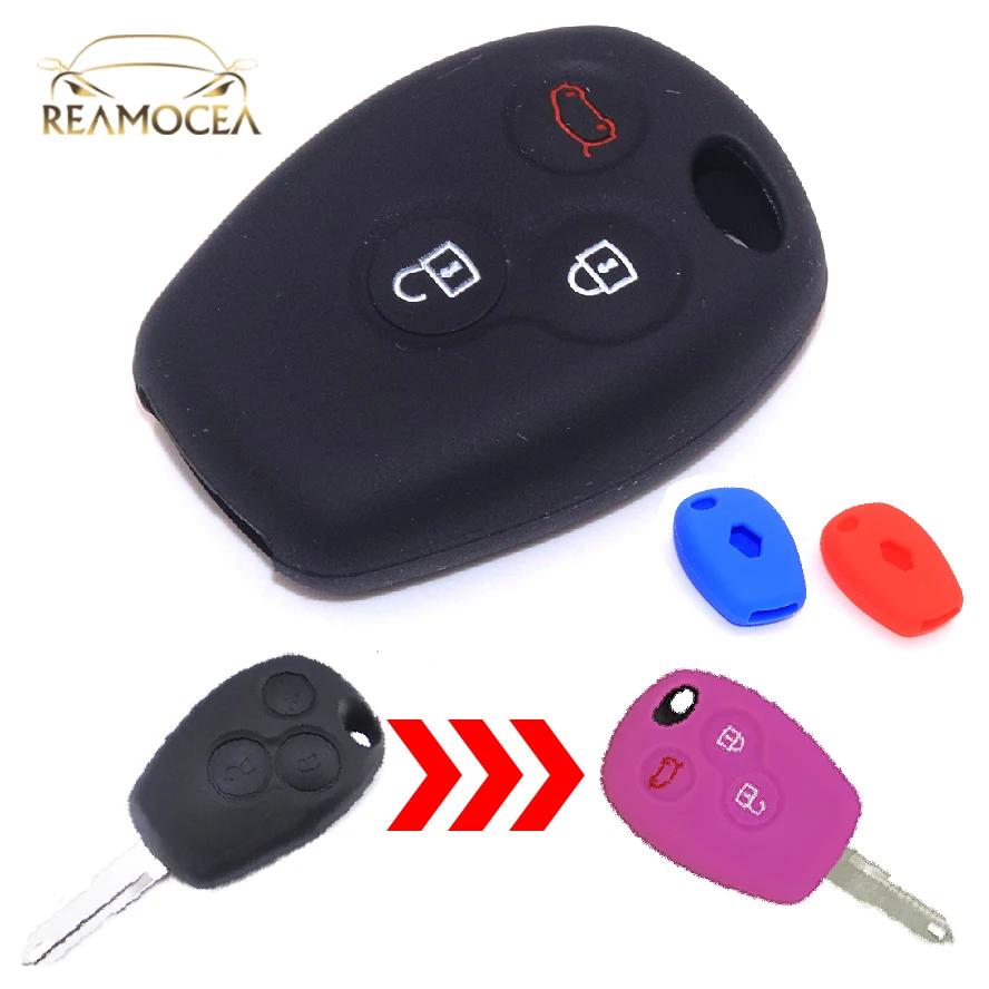 

Reamocea Silicone Remote 3 Buttons Folding Car Key Case Cover Shell Fit for Renault Clio Master Megane Modus Espace Dacia Logan