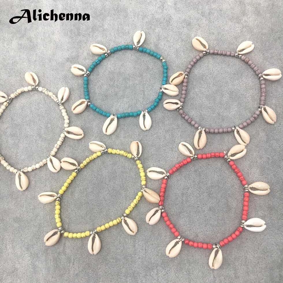 Женские богемные браслеты в стиле бохо с натуральным камнем и бусинами на