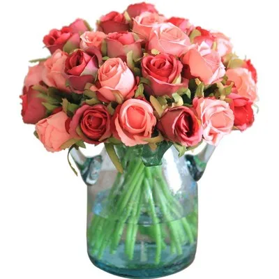

Silk Artificial Flowers Peony White Bride Holding Bouquet Accessories Champagne Roses Fake Flowers Wedding Home Decoration