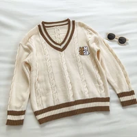japanese preppy style kawaii sweater women preppy style o neck long sleeve sweaters korean hit color patchwork harajuku jumpers